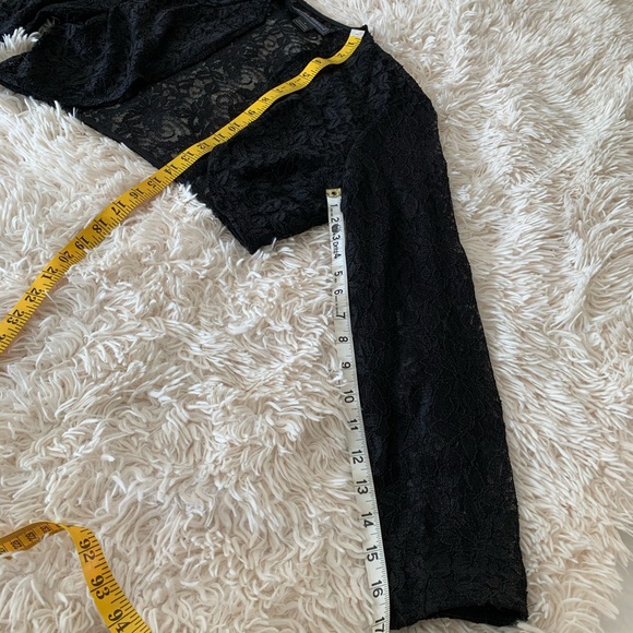 -Jessica Howard black 2 pc  sleeves dress & long sleeveless cover up lace size 8 - Picture 14 of 16